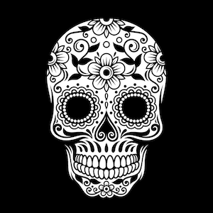 Jour des morts Sugar Skull SVG, vecteur de coupe Cricut