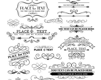 Vintage Accents and Flourishes Collection SVG, Cricut Cutter Vector