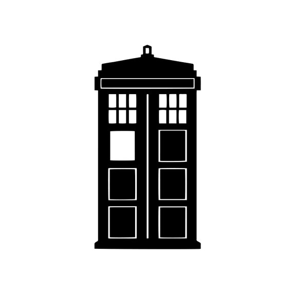 Tardis Vector Outline Poster Pattern With British Police Boxes/ Vector
