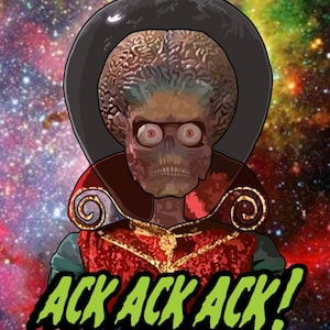 Mars Attacks original fan art holographic sticker