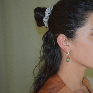 Handgemaakte zilveren Coca Leaf Hoja de Coca Earring