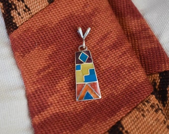 Handmade Sterling Silver Inca Wawara Portal pendant | Natural stones and shells