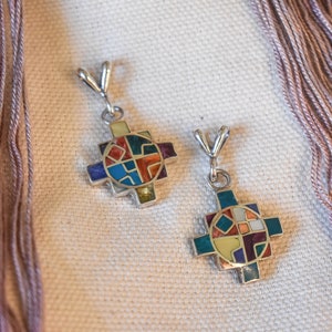 Handmade Silver Chakana Inca cross Pendant Charm