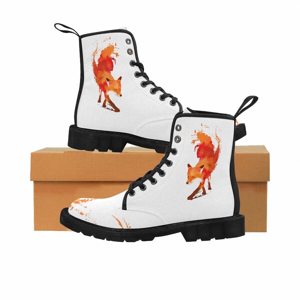 FOX BOOTS "Limited Edition" - Fiery Fox Boots Fullprint Personalized Boots - Fox Boots 3D Fullprint Art - Fox Shoes Unisex Winter Shoes