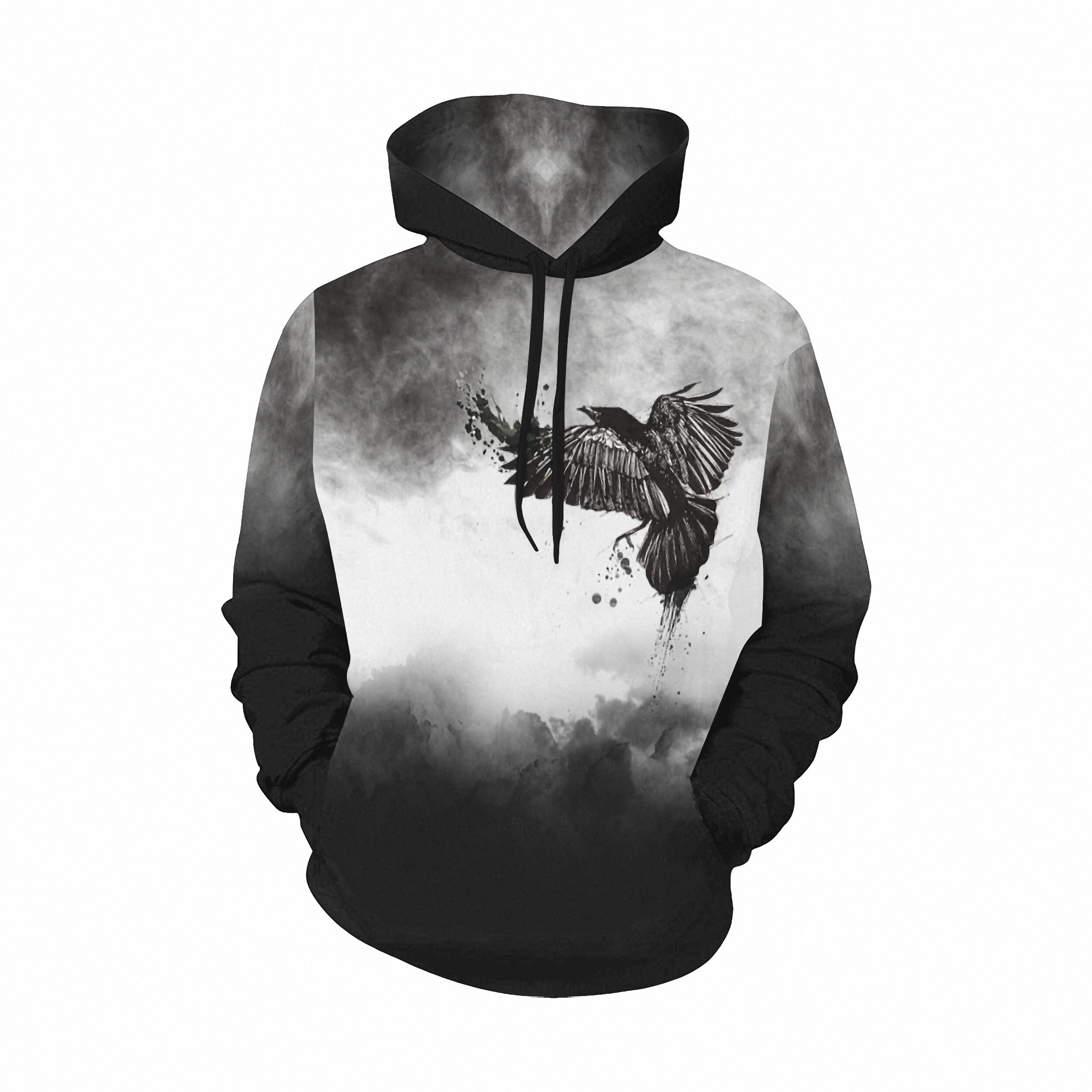 Raven Hoodie Black Raven Hoodies Matching Hoodies Odin Etsy