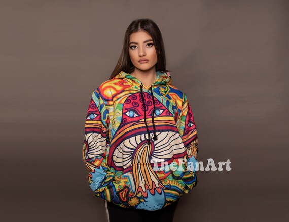 Unisex Psychedelic Hoodie Magic Mushrooms limited Edition Stoner