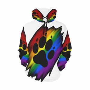 FurryStar Furry Hoodie Limited Edition - Gay Furry Flag Unisex Hoodies Design Furry Paw Hoodie Furry Merch Gay Furry Merch F11