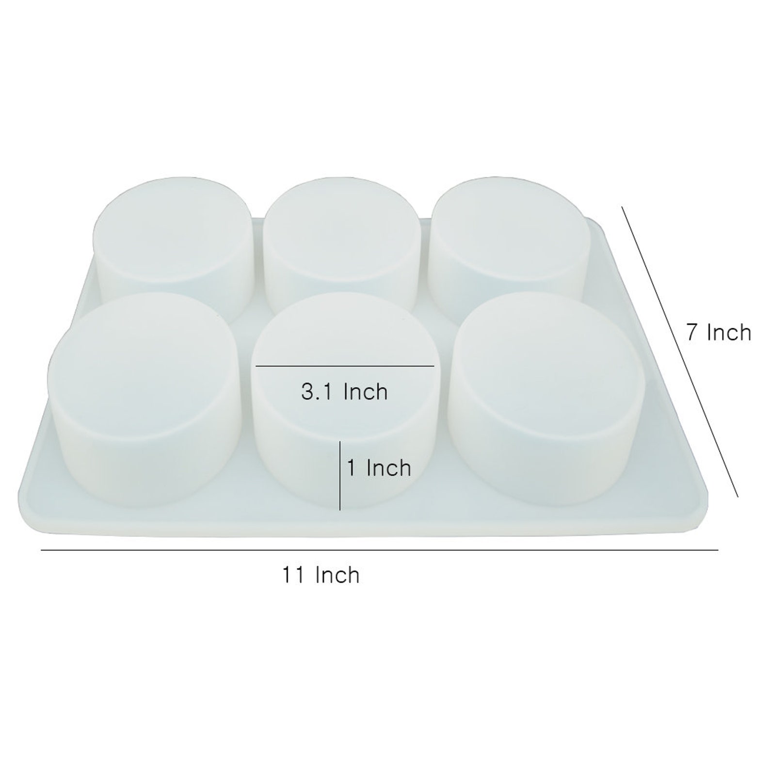 Round Bar Soap Silicone Mold Circle Cirular 6cavity 4ounce Etsy