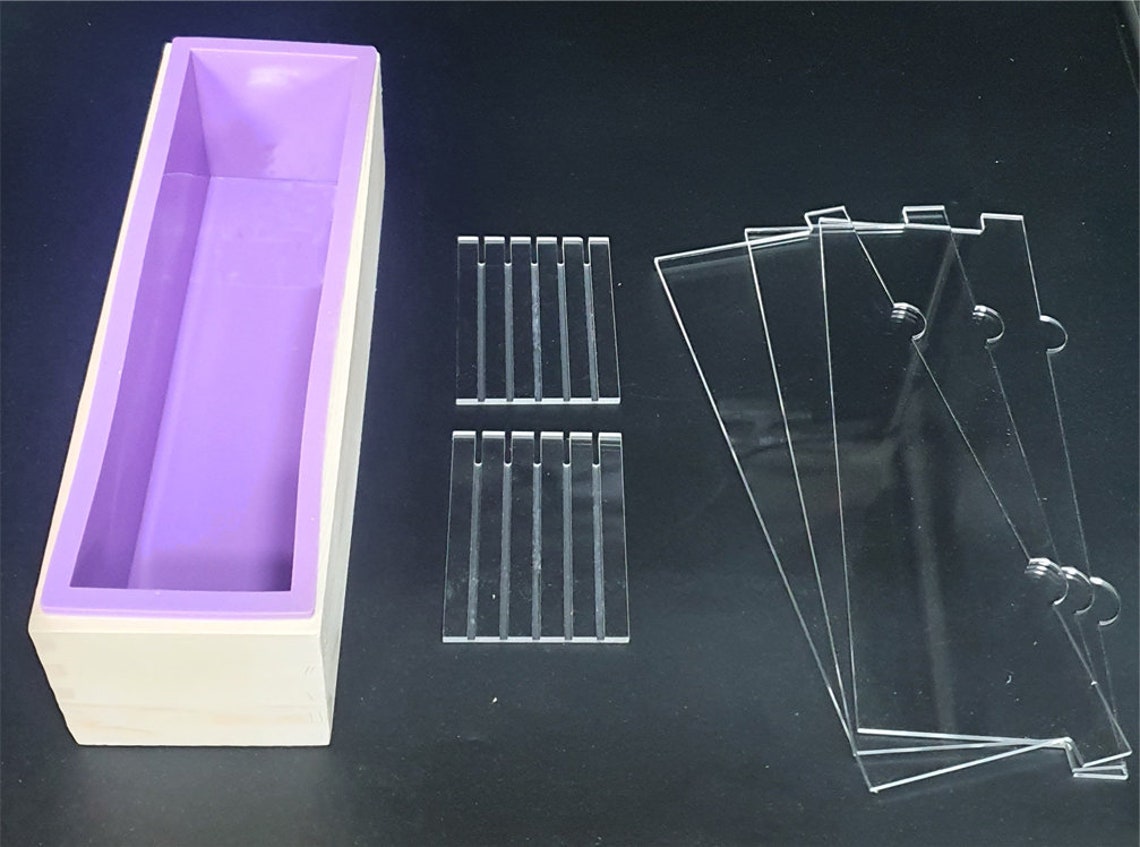 Silicone Loaf Soap Mold Dividers 42oz 1.2L Wood With Lid Etsy