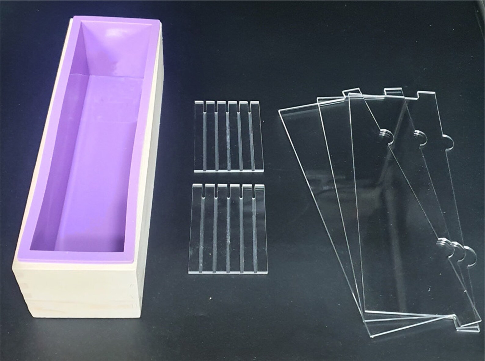 Silicone Loaf Soap Mold Dividers 42oz 1.2L Wood With Lid Etsy