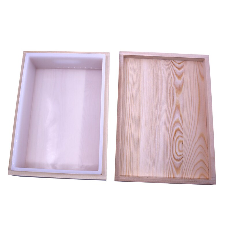 Rectangle Silicone Liner Soap Mold Wooden Box 74oz 2.2L Etsy