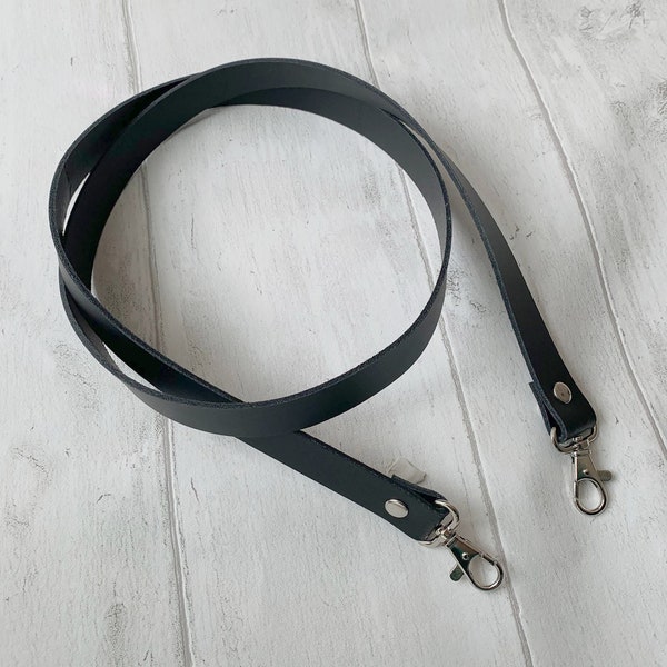 Black Leather Bag Strap | Replacement Crossbody Bag Strap | Small Bag Strap | Black Leather | Handmade Leather Strap