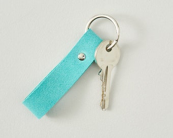 Suede Leather Keyring, Leather Keychain, Leather Key Ring