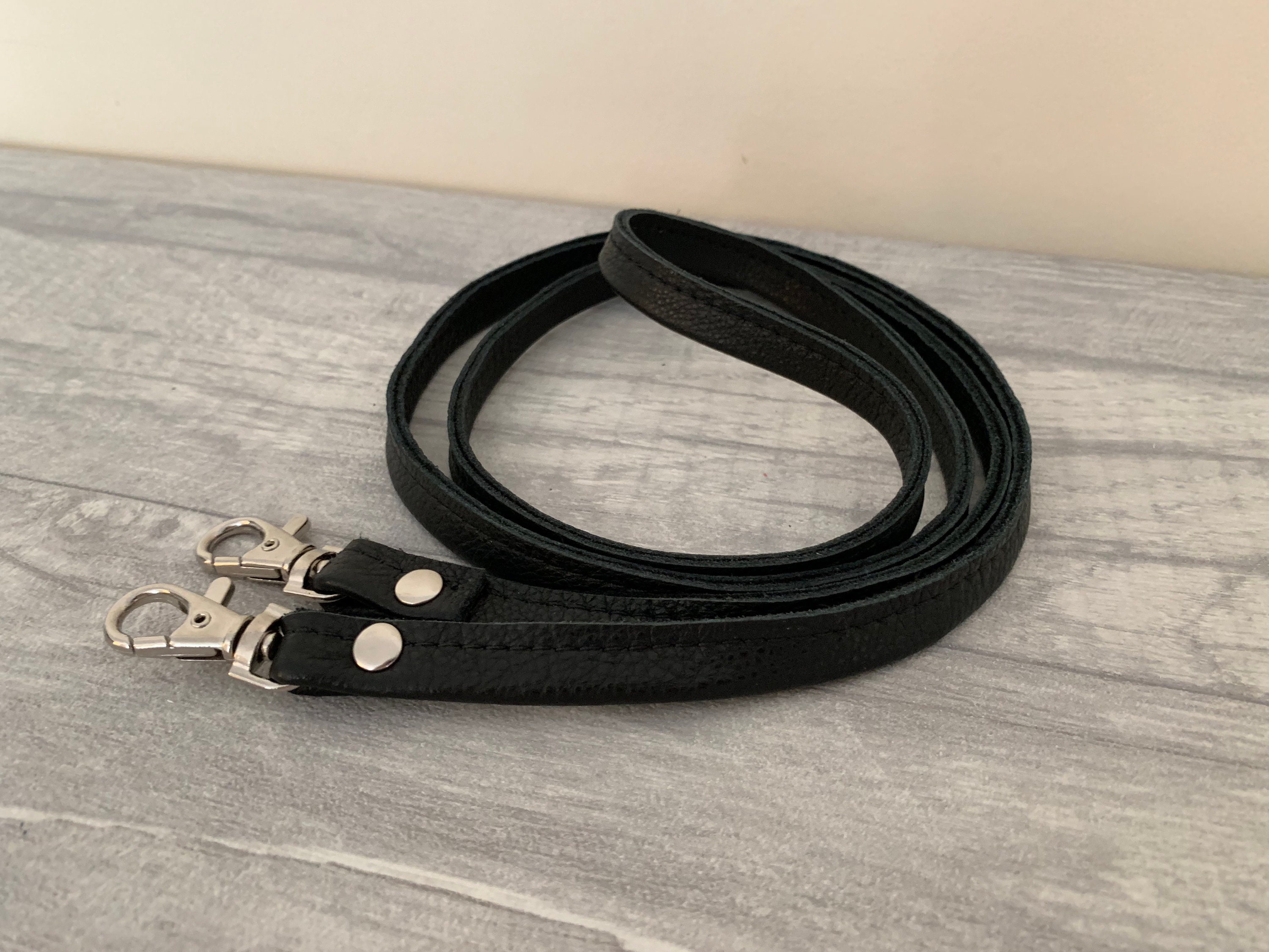 Handmade Black Leather Bag Strap Replacement Crossbody Bag Etsy