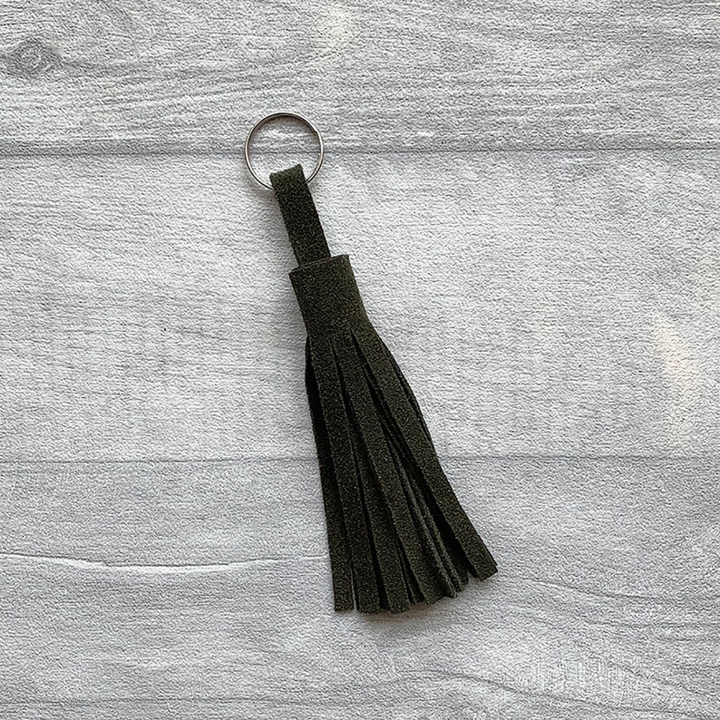 Khaki Suede Leather Tassel