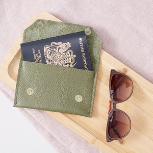 Personalised Leather Passport Holder, Handmade Leather Passport Wallet, Leather Passport Cover image 2