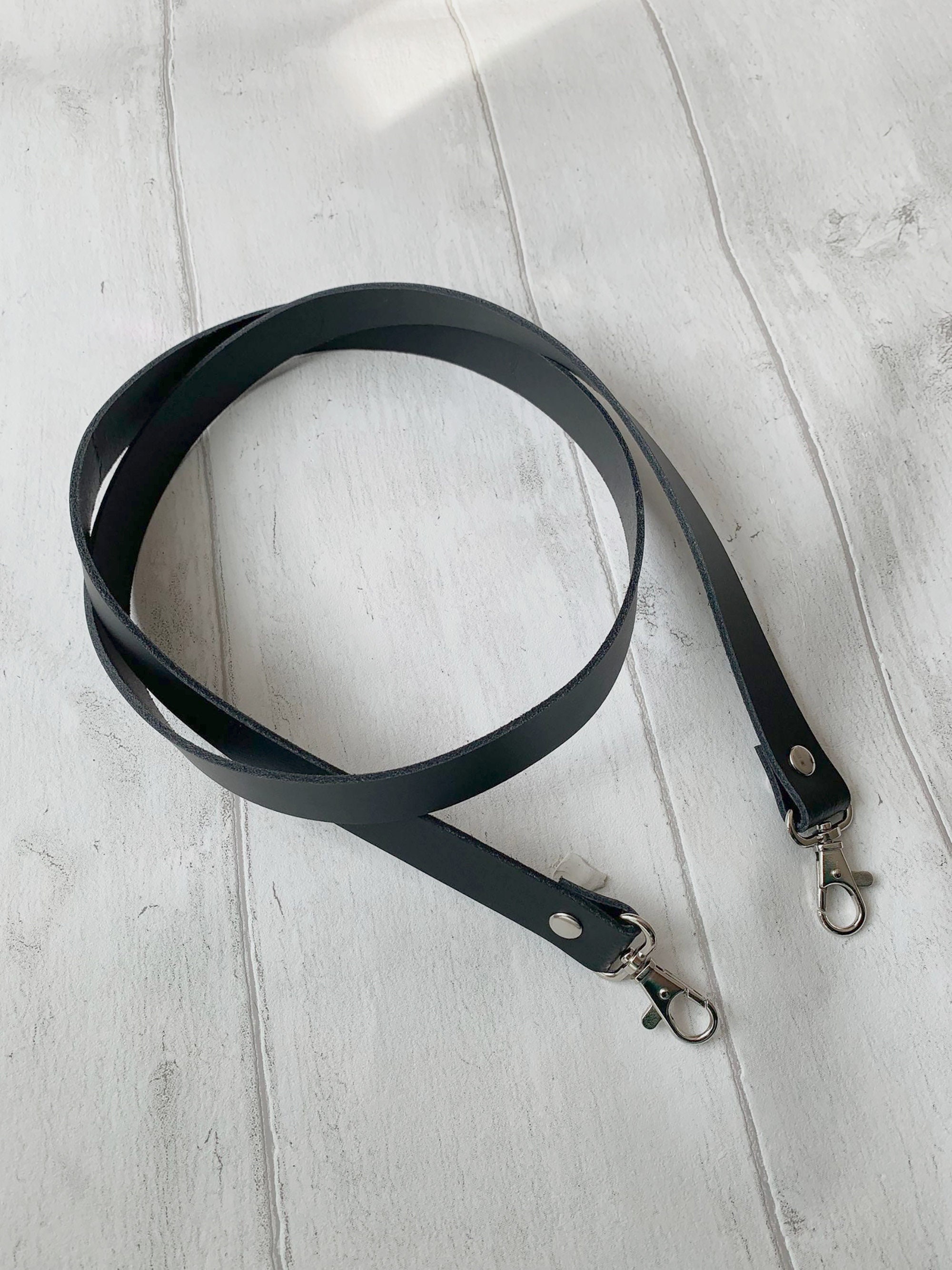 Black Leather And Canvas Strap