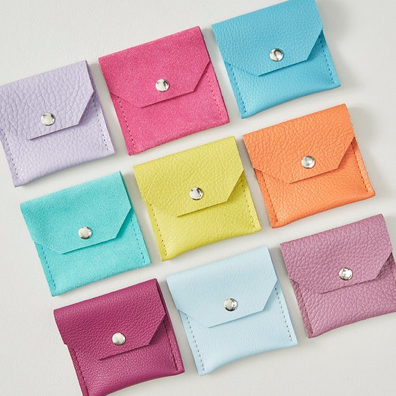Bright Leather Jewellery Pouch, Ring Pouch, Perfect to Use