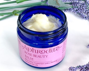 Aphrodite Rose Beauty Balm - shea butter moisturizer - anhydrous (water free) skincare - non-toxic organic moisturizer - rose face cream
