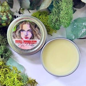 Winter Goddess Cocoa Peppermint Lip Balm - plastic free - organic- handmade - lip treatment - lip care - nature goddess skincare image 3