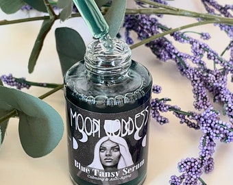 Moon Goddess Blue Tansy Serum with Squalane & Moringa Oil / calming face serum / hydrate and plump skin / natural skincare / handcrafted