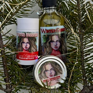 Winter Goddess Cocoa Peppermint Lip Balm - plastic free - organic- handmade - lip treatment - lip care - nature goddess skincare image 4