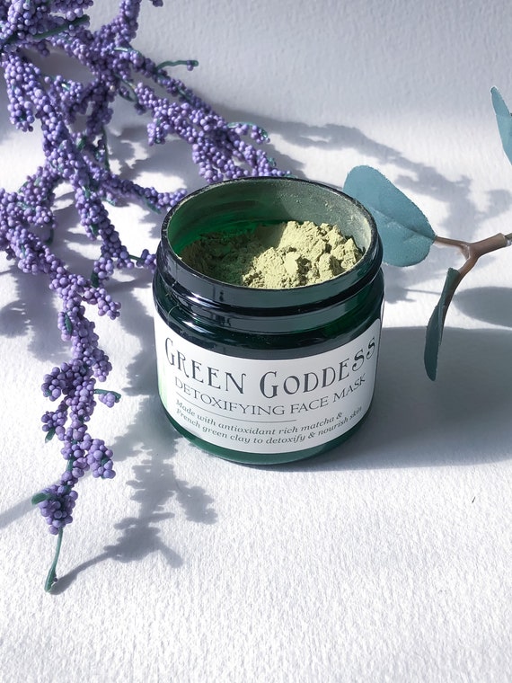 Green Goddess Detoxifying Face Mask - french green clay and matcha mud mask - organic, vegan, cruelty-free - Nature Goddess Skin Care