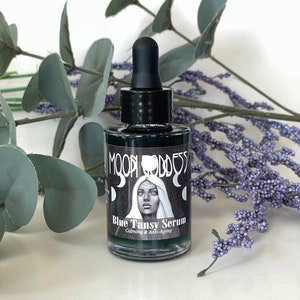Moon Goddess Blue Tansy Serum with Squalane & Moringa Oil / calming face serum / hydrate and plump skin / natural skincare / handcrafted image 2