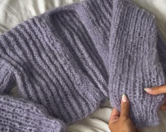 Hand knit Cropped Cardigan