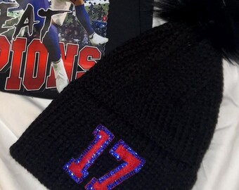 17 Sparkle Knit Hat - Black with Pop of Color