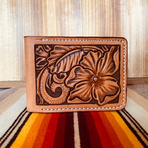 Cartera plegable de cuero para hombre con herramientas