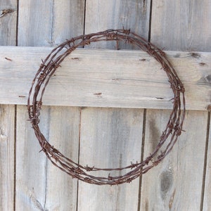 Rusty Barbed Wire Wreath Base - Recycled Fencing Wire from The Farm ~ Wreath Base