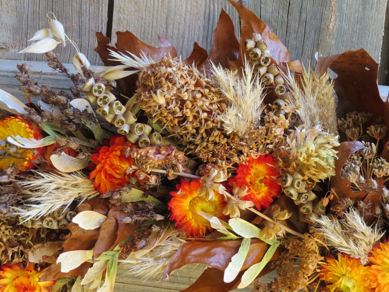 AUTUMN WREATH Burgundy/Pink Everlasting Daisy Floral Wreath EVERLASTING All Natural Dried Flower Eco Friendly Biodegradable image 6