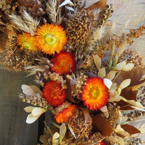 AUTUMN WREATH Burgundy/Pink Everlasting Daisy Floral Wreath EVERLASTING All Natural Dried Flower Eco Friendly Biodegradable image 5