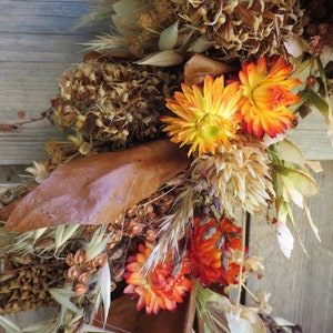 AUTUMN WREATH Burgundy/Pink Everlasting Daisy Floral Wreath EVERLASTING All Natural Dried Flower Eco Friendly Biodegradable image 7