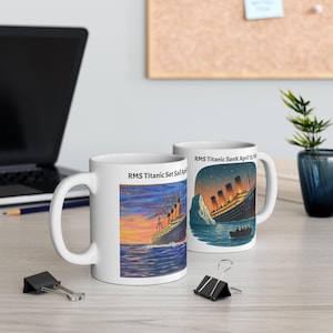 The RMS Titanic Sunset | Ocean Liner | Ship at Sea | Two Sided Ceramic Legacy Mug
