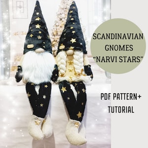 modello pdf gnomo scandinavo "STELLE" regalo di San Valentino fai da te fatto a mano + 3 cartoline regalo png San Valentino