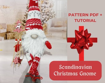 pattern pdf, tutorial pdf for Christmas scandinavian gnome draft DIY HandMade