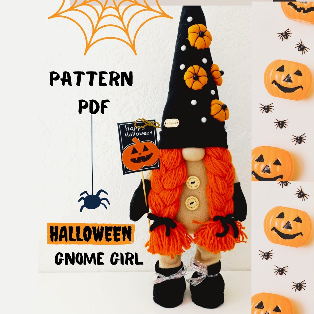 Naaipatroon Halloween-kaboutermeisje: Scandinavische decoratie DIY (pdf) -  Etsy België, image size:1080x1080