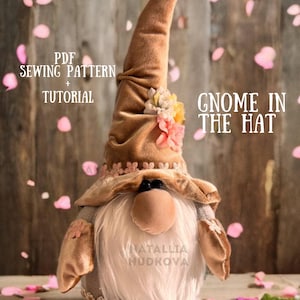 Patrón PDF + tutorial Gnomo Flor Decoración primavera verano Idea regalo cumpleaños DIY Hecho a mano + instrucciones detalladas PDF