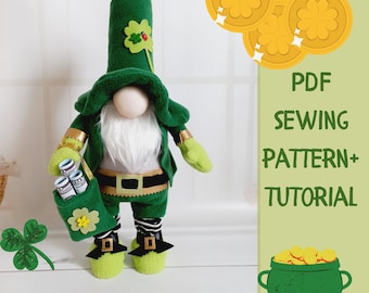 pattern pdf St. Patrick scandinavian gnome er decoration present and gift idea for birthday DIY HandMade + detailed pdf instructions