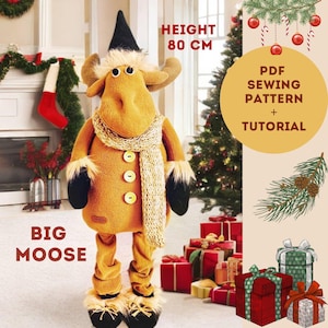 pattern pdf big moose + tutorial for Christmas. large moose  DIY HandMade decoration