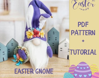 pattern pdf scandinavian spring gnome gnomes DIY handmade + pdf instruction Easter wreath