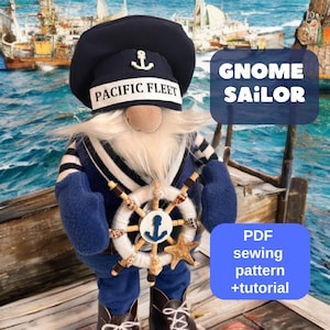 Sailor Gnome Sewing Pattern PDF, DIY Scandinavian Sea Gnome