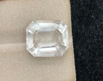 13.65 ct Emerald Cut Morganite Gemstone: Natural Afghanistan Stone