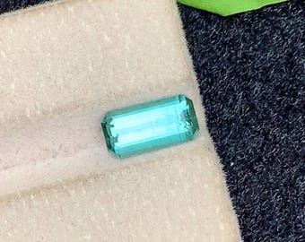 Seafoam Blue Tourmaline Gemstone: Emerald Cut, 2.05 Ct, Afghanistan