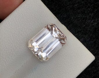 Emerald Cut Morganite Gemstone: 13.45 ct Afghan Beryl for Fine Jewelry
