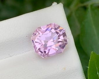 Kunzite rose pâle naturelle - 5,30 ct de pierres précieuses Asscher taillées de manière fantaisie