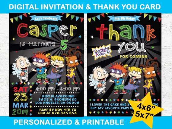 Personalized Rugrats Invitation For Birthday Party Printable Etsy
