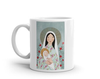 White glossy mug
